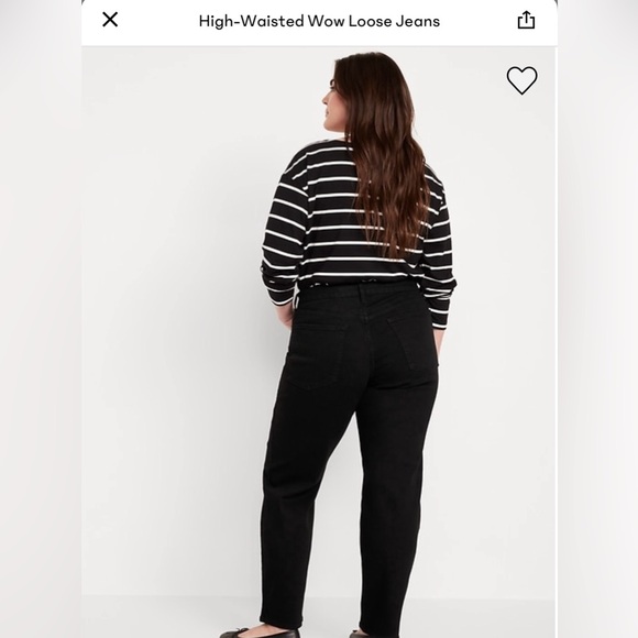 Old Navy Women's High-Rise Wow Loose Balck Jeans - Picture 3 of 7